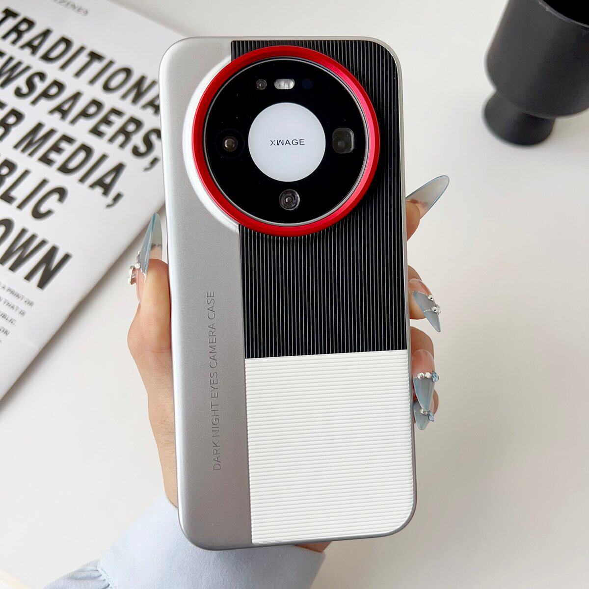 秒变相机拼色适用华为mate80pro手机壳新款素皮拼接mate