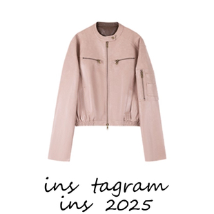 小布兰妮【8/7新】人生皮衣/复古时髦艺术家撞色pu机车外套君君