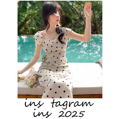 春野漫 法式立体花朵收腰无袖裙春夏女长款显瘦连衣裙