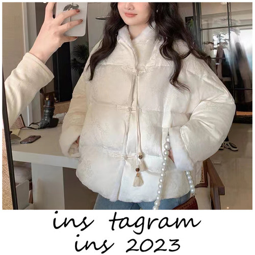 压岁羽绒服 水貂毛拼接环保皮草羽绒服女冬新中式外套