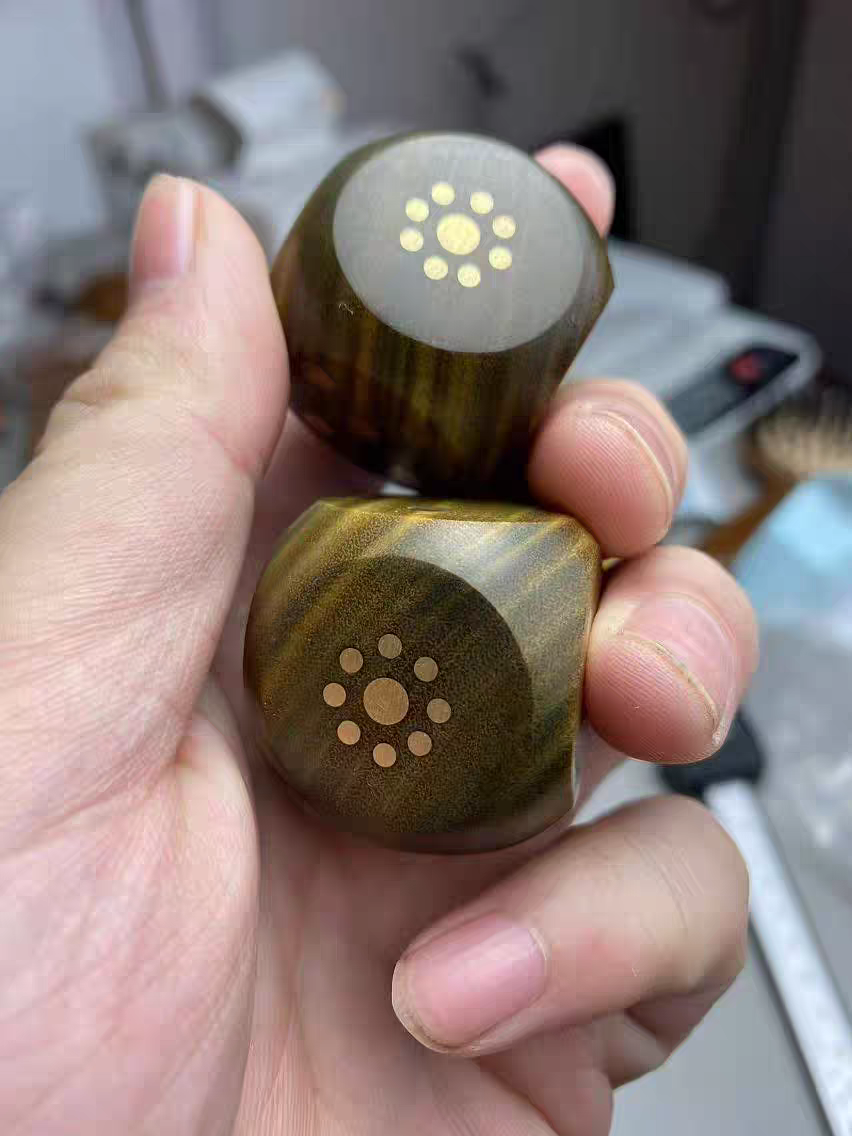 绿檀太极丸六面骰子紫光檀实木