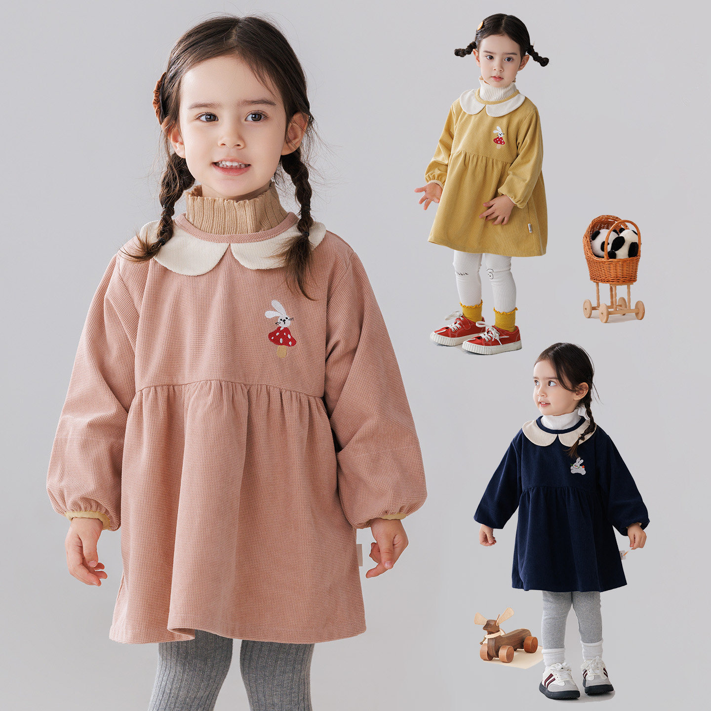 女宝宝灯芯绒罩衣秋冬儿童羽绒服防水防脏婴儿按扣反穿衣吃饭围兜,童装/婴儿装/亲子装,反穿衣/罩衣,淘宝优惠券,粉丝福利购,淘宝优惠卷