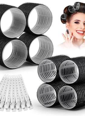 13pcs Black Self Grip Hair Rollers No Heat Hair Curlers Heat