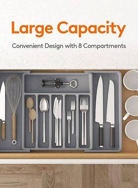 Expandable Utensils Tray Kitchen Cutlery Storage Box Knife