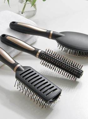 Round Hair Comb Curling Hair Brush Ceramic Iron Barrel Comb