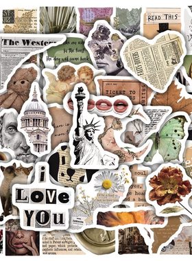 10/20/50pcs Vintage Stickers Retro Vsco Graffiti Aesthetic I