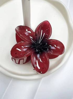 Gradient Red Flower Hair Claws Women Hair Accessories Hawaii