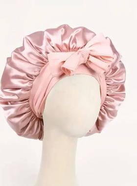 Satin Bonnet Women Shower Cap Adjustable Sleep Cap with Tie