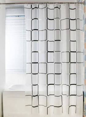 1pc With Pattern Shower Curtain PEVA Waterproof Shower Curta