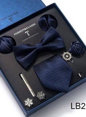 Men's Tie Set Luxury Gift Box Silk Tie Necktie Set 8pcs Insi