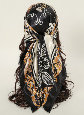 Leopard print and snake skin print scarf print 90cm 印花方巾