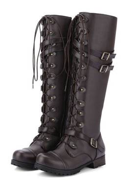 35-43 plus-size lady rivet rider boots女士长筒秋冬骑士靴