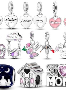 Fit Original Pandora 925 Silver Charms Mother's Day Daughter