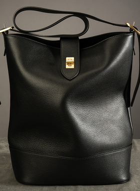 沐心手造MUSING ｜头层牛皮水桶包大容量单肩斜挎通勤子母包