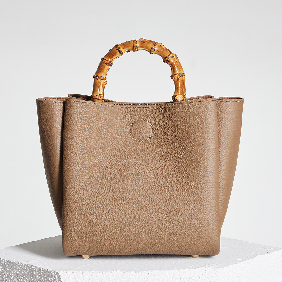 沐心手造 musing|云吞包威马犬灰 小众国风竹节提手单肩斜挎女包