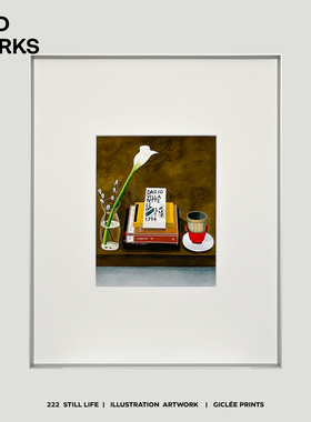 WED 包豪斯静物金属铝框组合挂画 咖啡厅样板房设计师小众装饰画