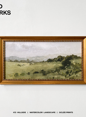 WED 小众美式老钱中古风景装饰画 玄关入户餐厅卧室床头质感挂画