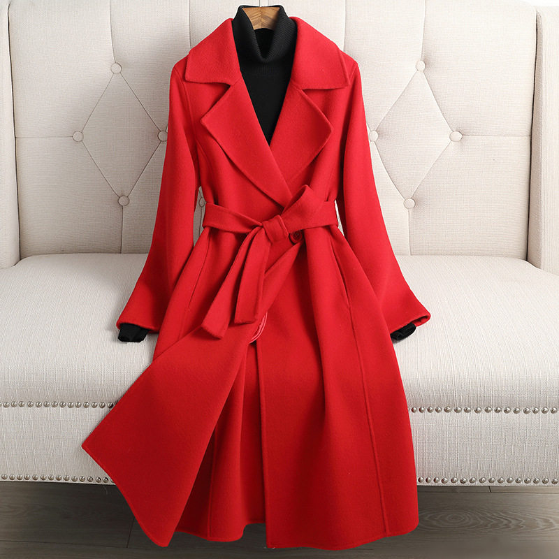 双面羊绒大衣中长款过膝修身显瘦羊毛呢子外套女气质通勤,女装/女士精品,毛呢外套,淘宝优惠券,粉丝福利购,淘宝优惠卷