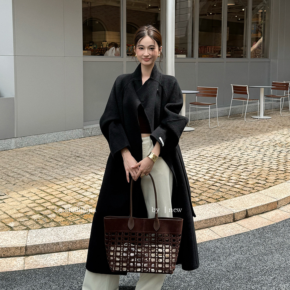 ls述致 感休闲宽松中长款风衣女2025秋冬新款女装外套 d2959#