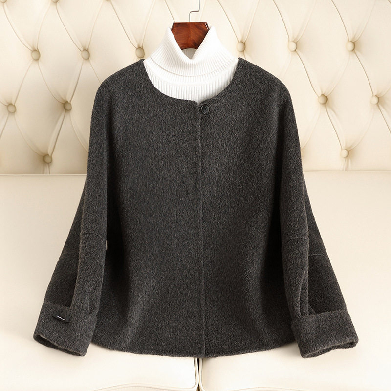 2025秋冬新款双面羊毛大衣女短款小香风感灰色毛呢外套小个子,女装/女士精品,毛呢外套,淘宝优惠券,粉丝福利购,淘宝优惠卷