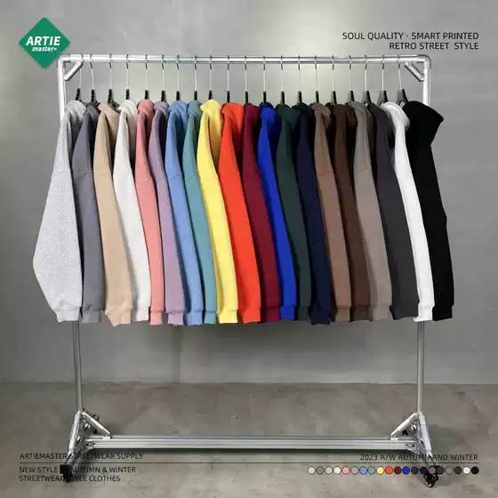 Autumn and Winter New Loose Fleece-Lined Trendy Brand Sweatshirt for Men, Oversized Thick Hooded Trendy Brand Men's Sweatshirt