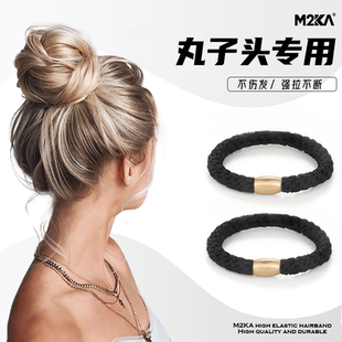 M2KA手工編織發(fā)圈女新款 高彈力防滑頭繩耐用發(fā)繩扎頭發(fā)丸子頭皮筋
