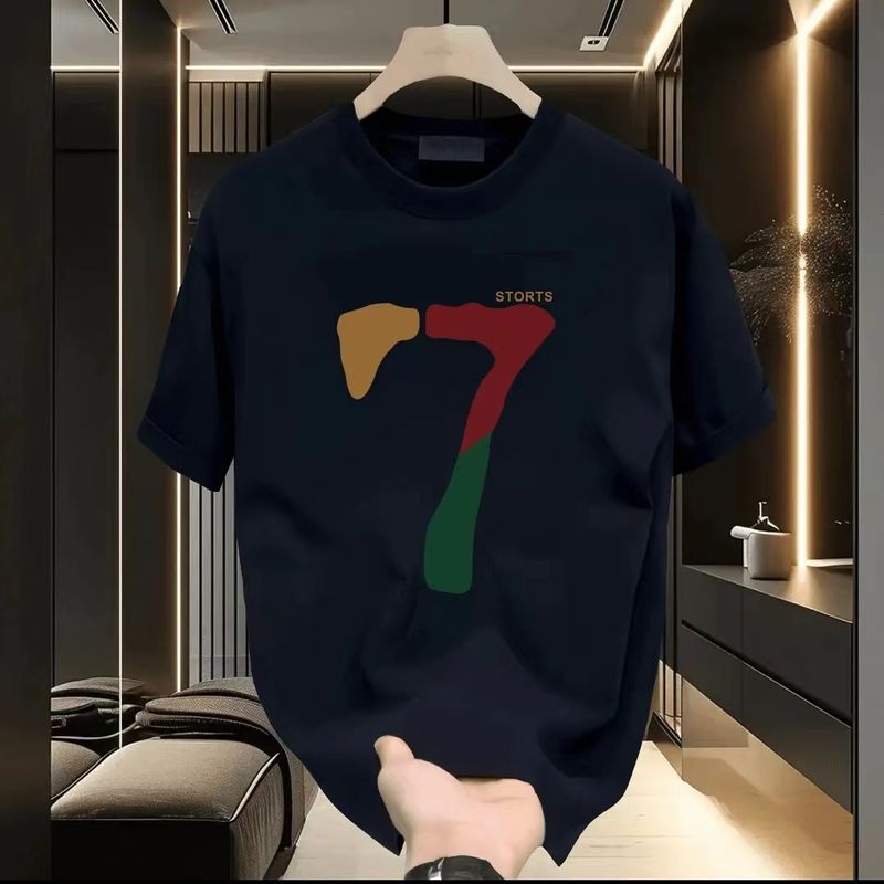 2024夏季男式短袖t恤时尚网红印花个性潮牌流行圆领潮流休闲