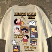 复古蜡笔小新小狗ins短袖 上衣 oversize半袖 t恤男女202夏季 5新款