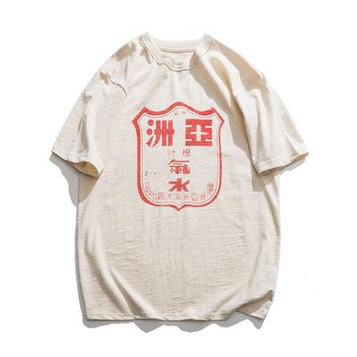 杰袖短袖复古青少年印花