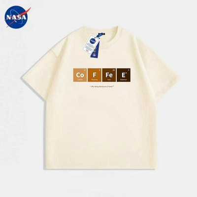 NASA coffee夏季创意感化学元素周期表短袖T恤简约百搭男女上衣