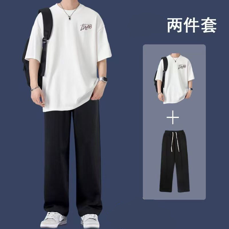 短袖套装夏季潮流速干T恤青少年ins宽松百搭帅气时尚搭配一整套12