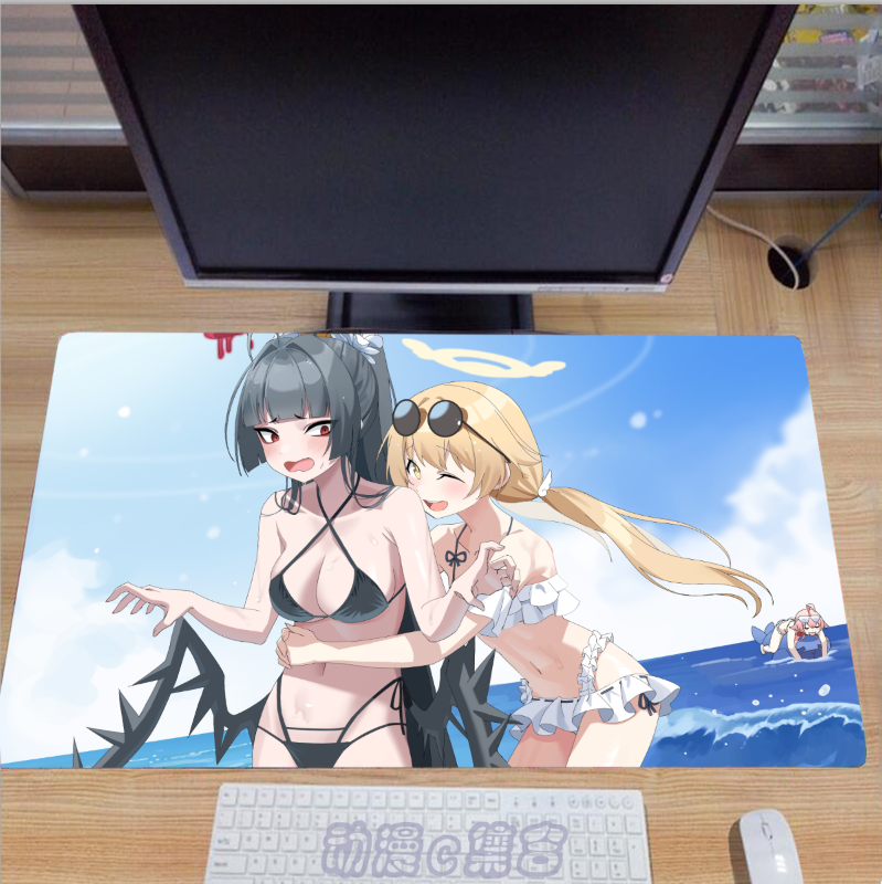 碧蓝档案泳装日富美课桌鼠标垫动漫周边二次元宅男腐女生日礼物