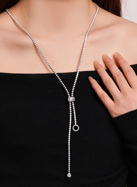 精工手工镶嵌高级毛衣链抽拉调节