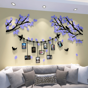 照片创意墙贴卧室客厅床头沙发背景墙3d亚克力水晶立体墙贴装 饰品