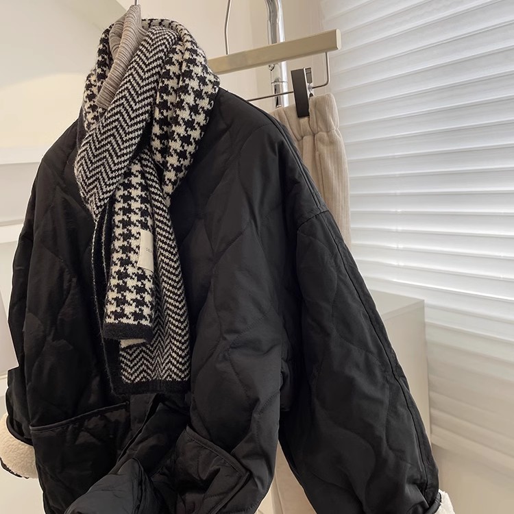 亦梦亦梦羊羔毛拼接冬季韩版宽松小香风bf棉衣棉服女外套