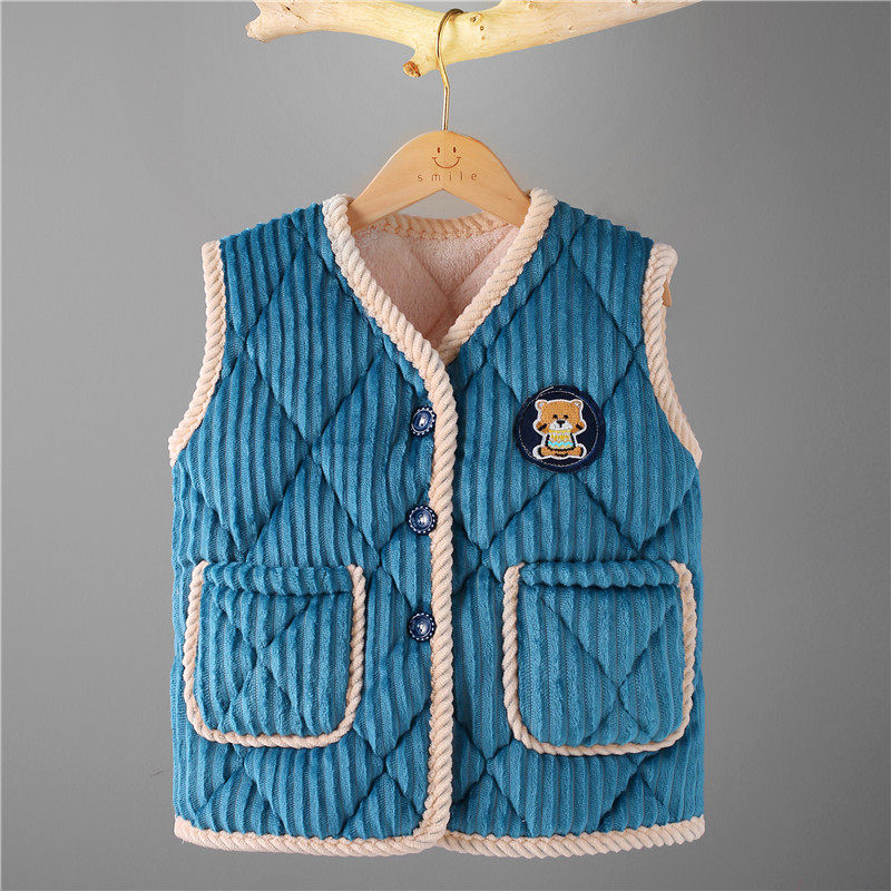 儿童夹棉马甲2023新女童秋冬装外套背心男童新款坎肩中大童宝宝潮