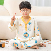男女童宽松薄款 2025新款 儿童家居服套装 睡衣宝宝空调服两件套