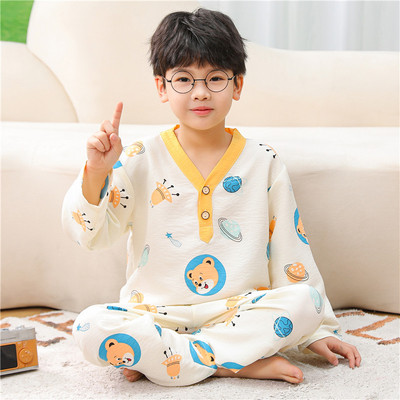 2025新款儿童家居服套装男女童宽松薄款睡衣宝宝空调服两件套