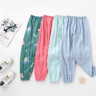 新款 长裤 儿童全棉绸防蚊裤 宽松休闲灯笼裤 男童女童薄款 2021夏季