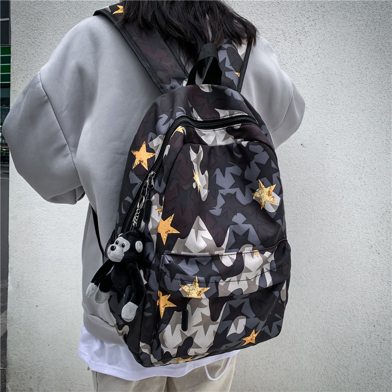 潮牌涂鸦双肩包男高中女嘻哈酷