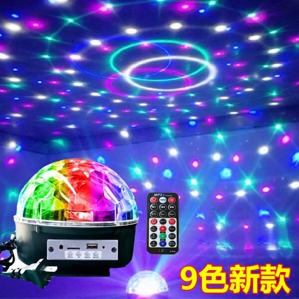 过年房间春节家用装饰小彩灯闪灯串灯旋转音响音箱酒吧KTV闪光灯