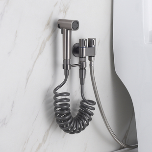 德国枪灰色妇洗器马桶伴侣冲洗喷枪套装 厕所全铜单冷角阀高压水枪