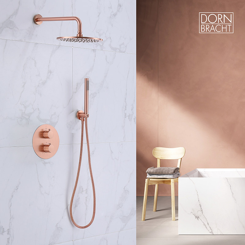 德国暗装花洒恒温入墙全铜拉丝玫瑰金隐藏嵌入式淋浴套装空气注入|msdalam kategori keluarga memasang ibu, kelengkapan peribadi, keran bilik mandi, Pancuran keran (set) - dari Buy2taobao.com untuk memberikan perkhidmatan ejen Taobao profesional membeli