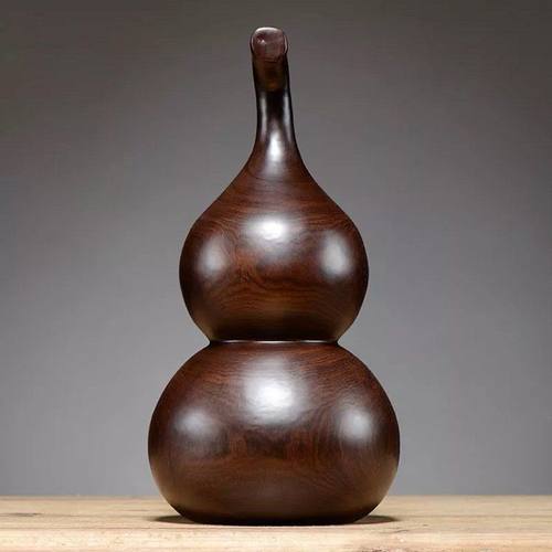 黑檀木雕葫芦摆件红木葫芦工艺品实木雕刻福禄家居装饰品手把件