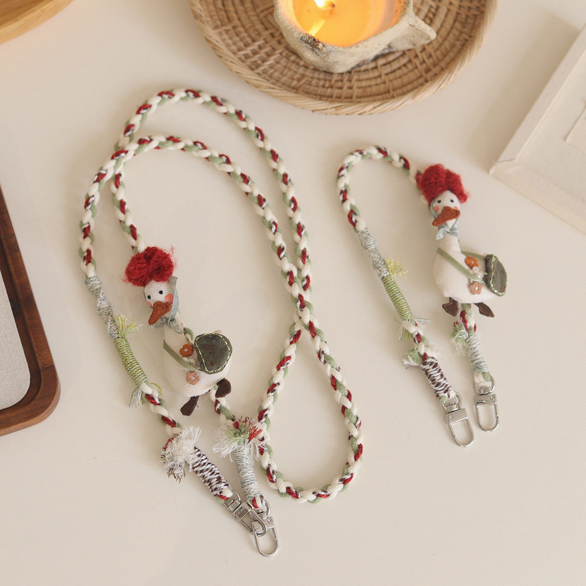 手工编织手机挂绳可爱大鹅趣味手机链电话挂绳斜挎可背包带手腕绳