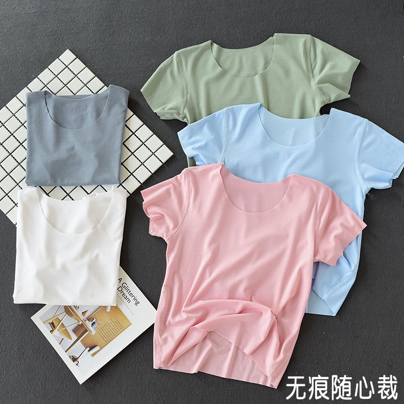 儿童薄款无痕莫代尔短袖T恤夏宝宝睡衣男女童装打底半袖上衣夏装|msdalam kategori Kanak-kanak/Bayi/Keluarga dipasang, baju-T - dari Buy2taobao.com untuk memberikan perkhidmatan ejen Taobao profesional membeli