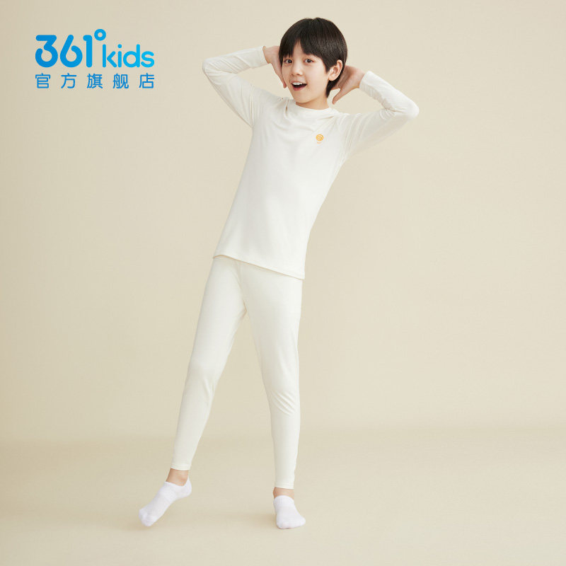 361度童装男女针织套装2024秋冬长袖新款保暖睡衣儿童休闲居家服