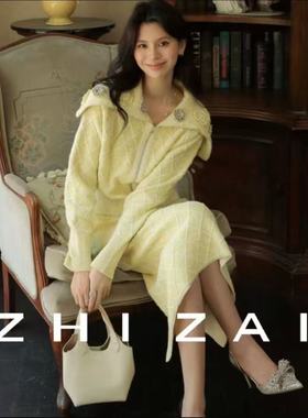 新款秋冬毛衣套装刺绣格陵重工套装温柔知性大方显瘦轻奢法式时尚