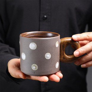 【320ml大耳陶瓷杯】复古风马克杯咖啡杯水杯怀旧下午茶窑变杯子