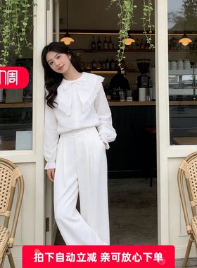 町家宽松甜美套头长袖聚酯纤维